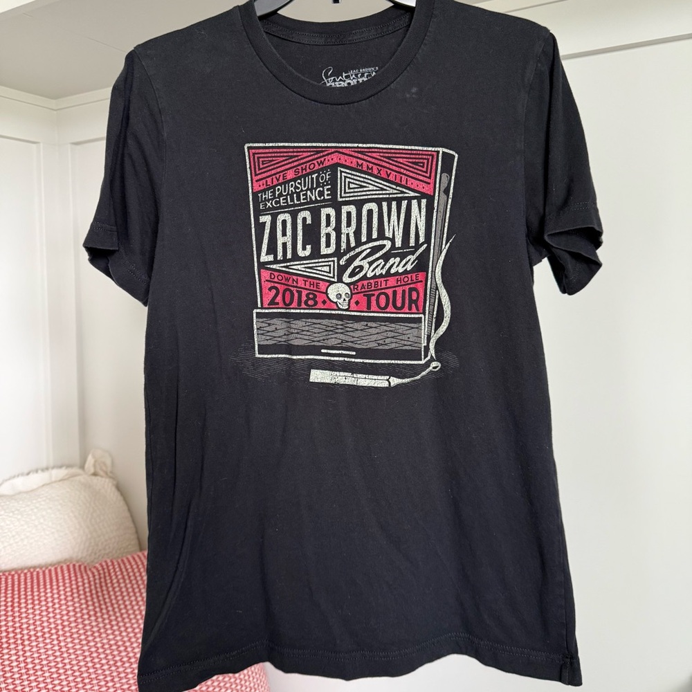 Zac Brown Band Concert Black Graphic T-Shirt 2018 Tour Size Medium